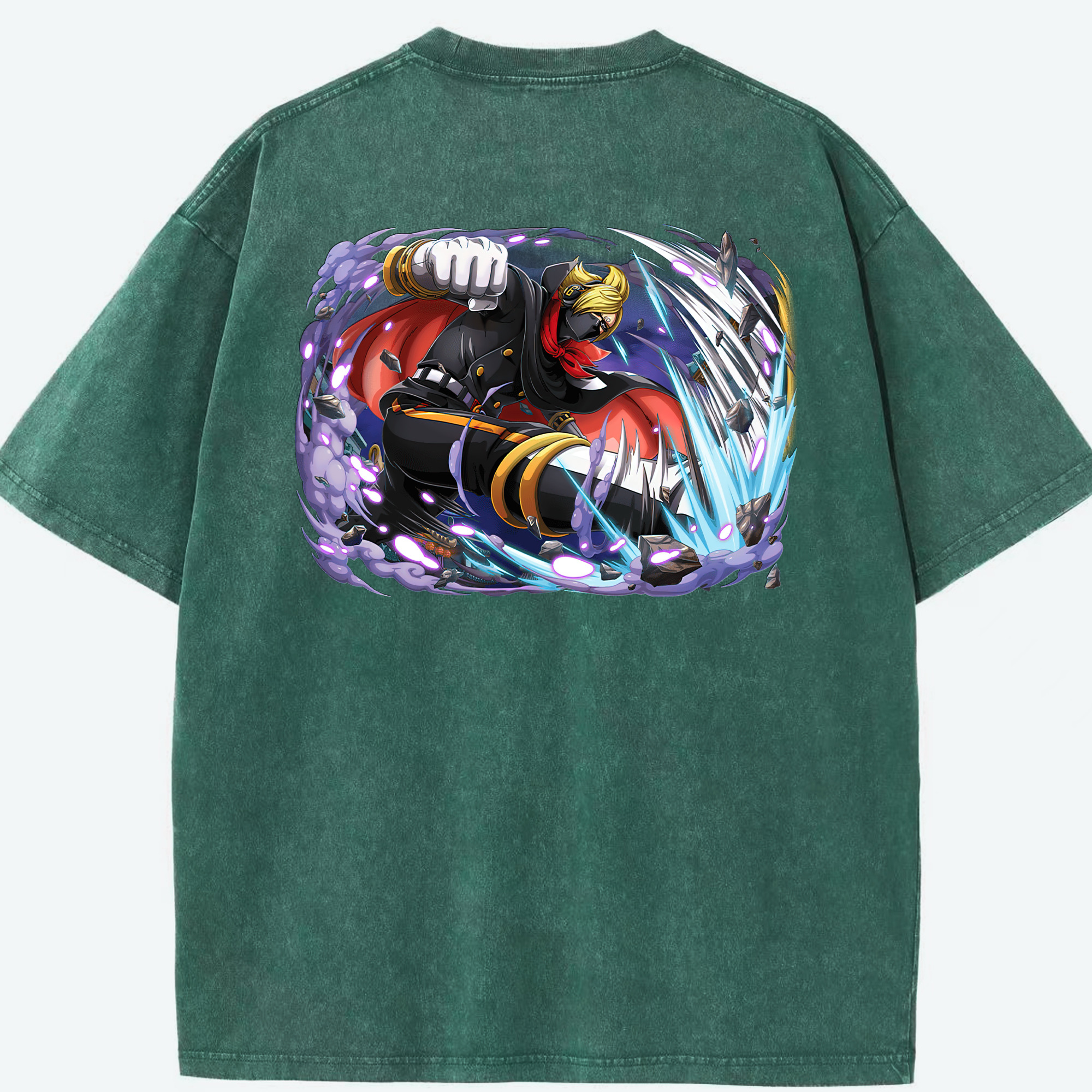 ワンピース ロロノア・ゾロ ONE PIECE Roronoa Zoro 綿100% ヴィンテージ風 半袖Tシャツ（背面プリント）